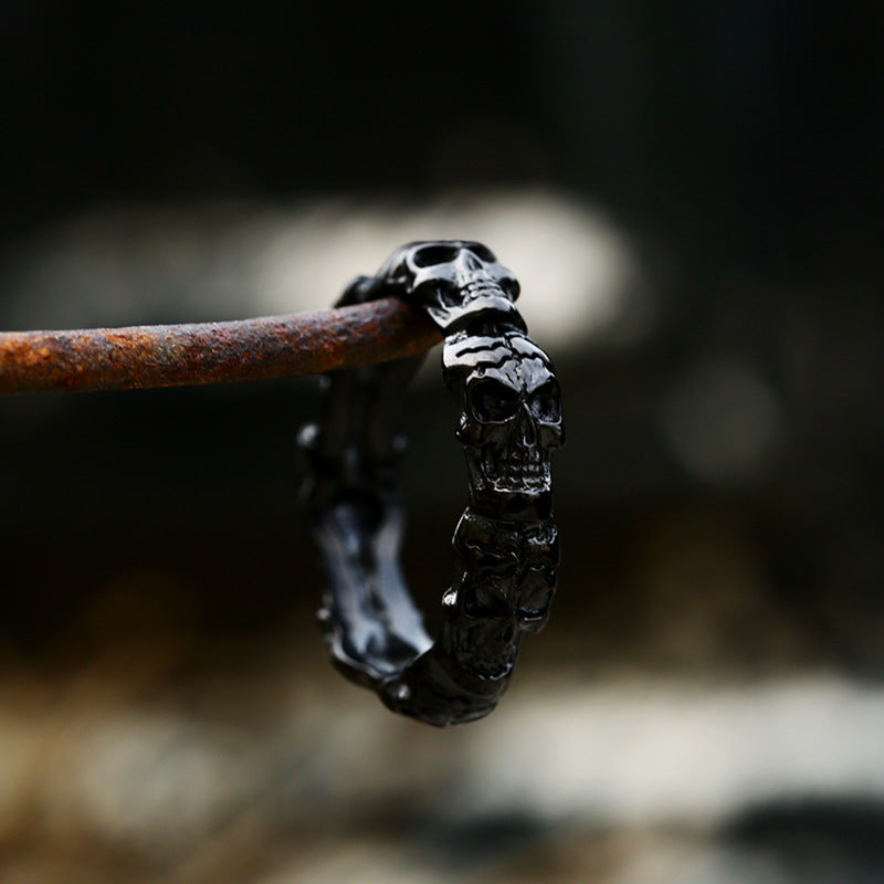 Wholesale Jewelry Stainless Steel Multicolored Skull Gothic Rings